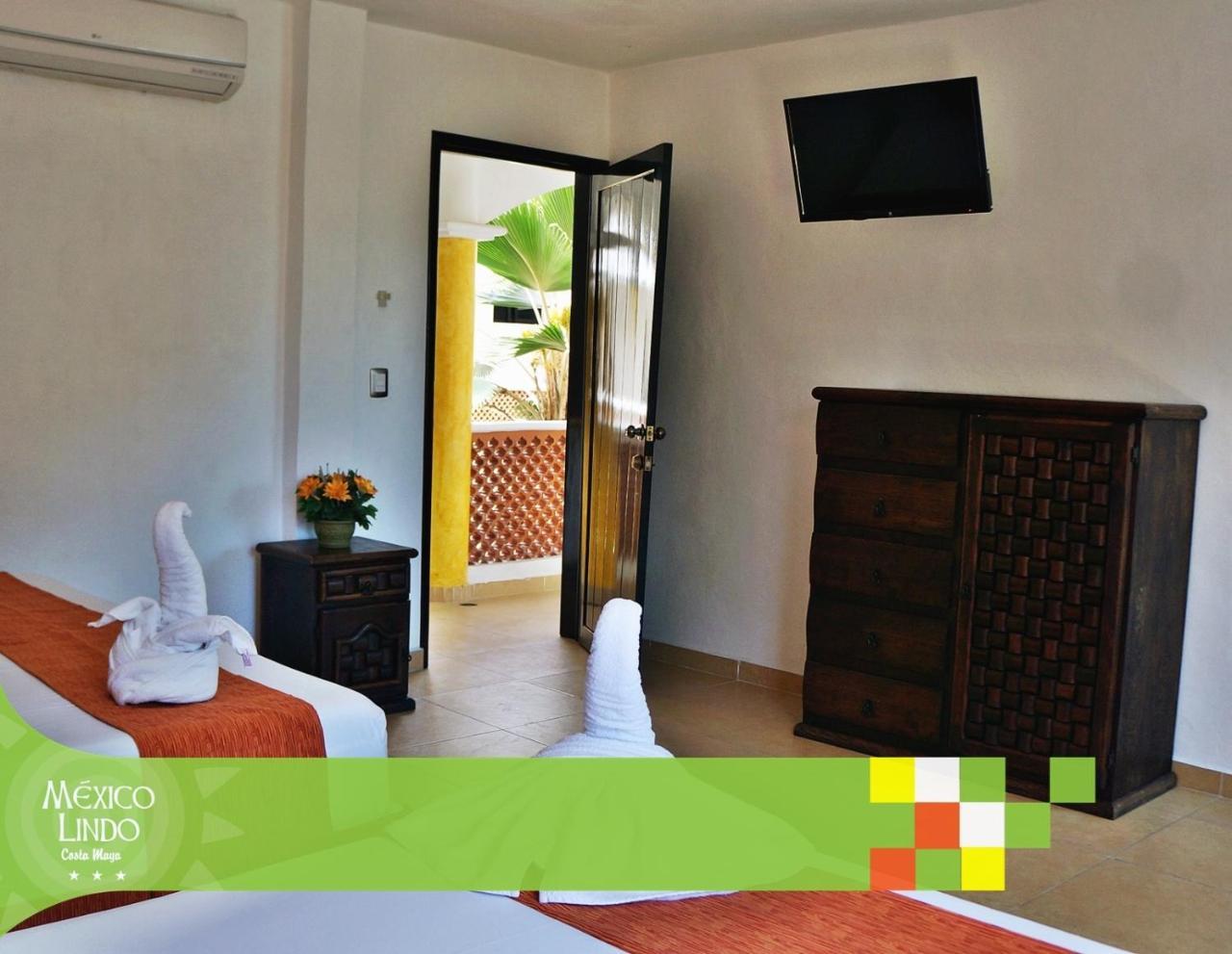 Hotel Mexico Lindo Mahahual Bagian luar foto